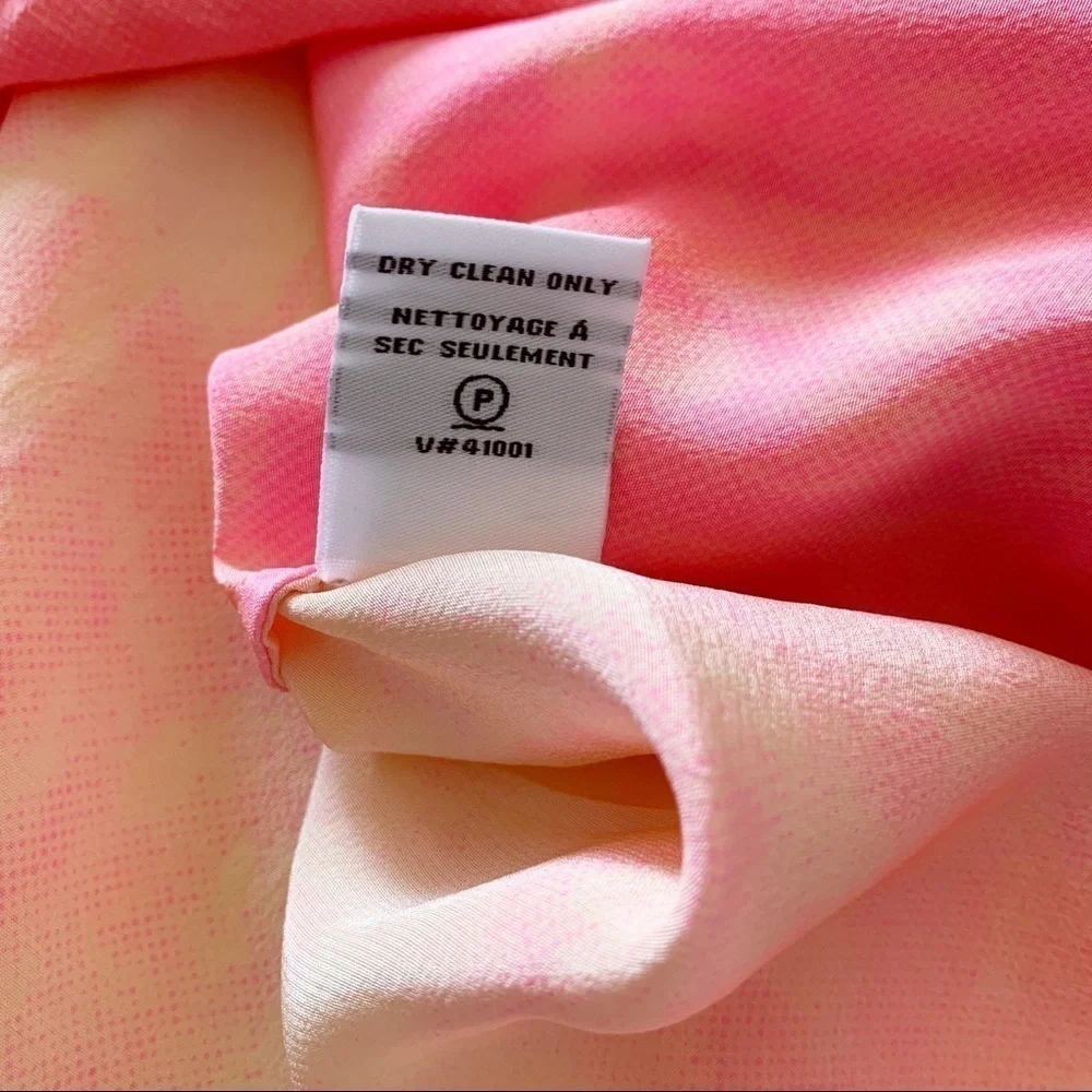 Diane Von Furstenberg Peach Tie Dye Silk New Cahil Blouse Sz 6 Summer Coastal